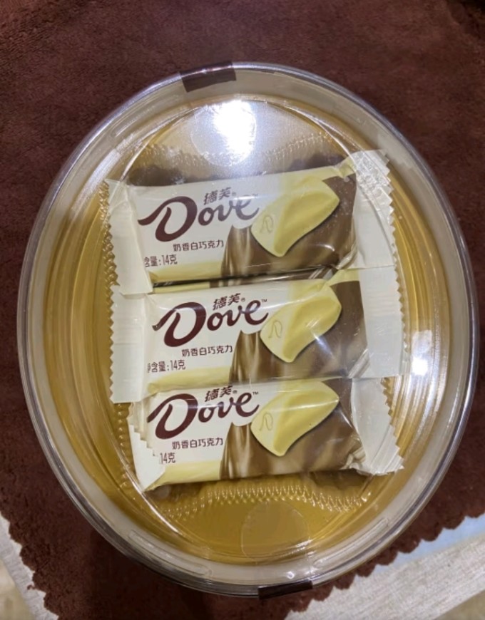德芙dove奶香白巧克力分享碗装252g下午茶零食糖果礼物生日