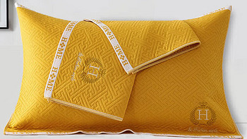 源生活·悦梦黄色纯棉枕巾 —— 健康舒适之选，升级你的优雅睡眠体验