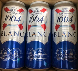 kronenbourg 1664双口味混合装500ml*18罐(白9罐+桃红9罐)精酿啤酒整箱装于适同款