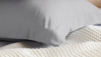 【源自新疆的温暖梦乡】源生活 纯棉枕头套一对装 60支全棉灰韵 48x74cm