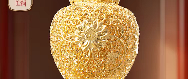 🌸 打造中式轻奢家居，必备朱炳仁铜“莲年如意”花丝花瓶🌸_装饰摆件_