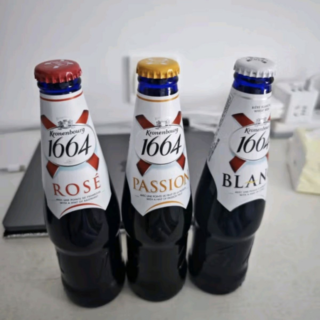 kronenbourg 1664啤酒3口味混合装330ml*9瓶(白3+桃红3+百香果3)精酿啤酒