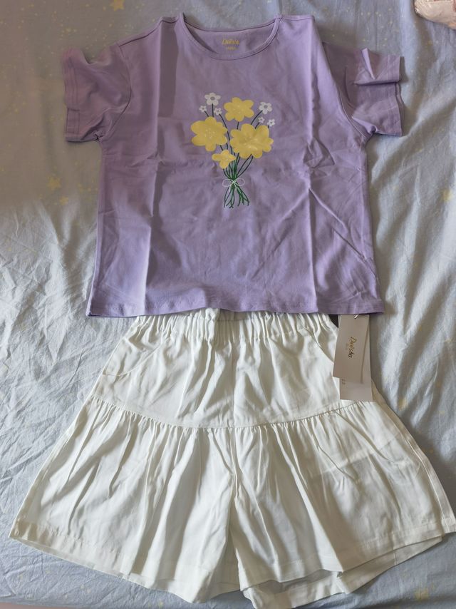 笛莎女童短袖短裤套装