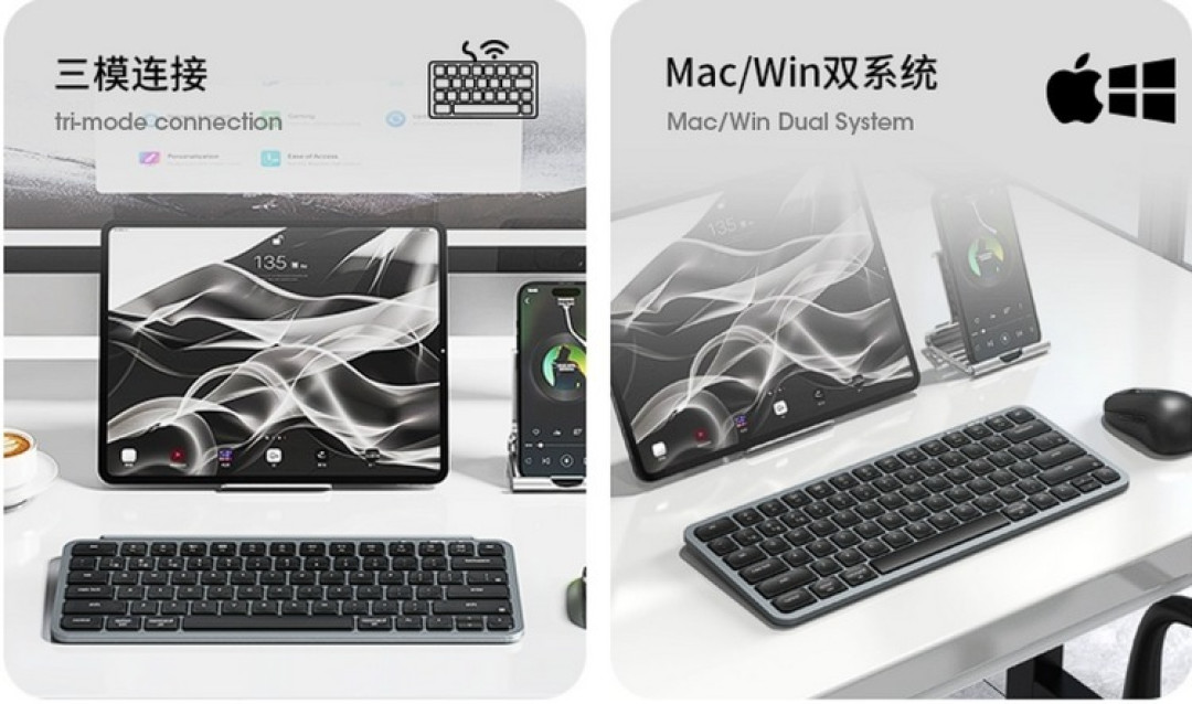 Keychron 发布 B1 Pro 超薄小键盘、支持苹果Mac、三模连接、8月超长续航
