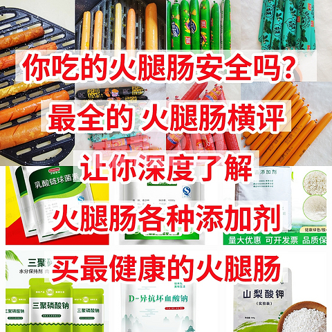 你吃的火腿肠安全吗？全网最全 火腿肠横评，让你深度了解火腿肠各种添加剂，买最健康的火腿肠