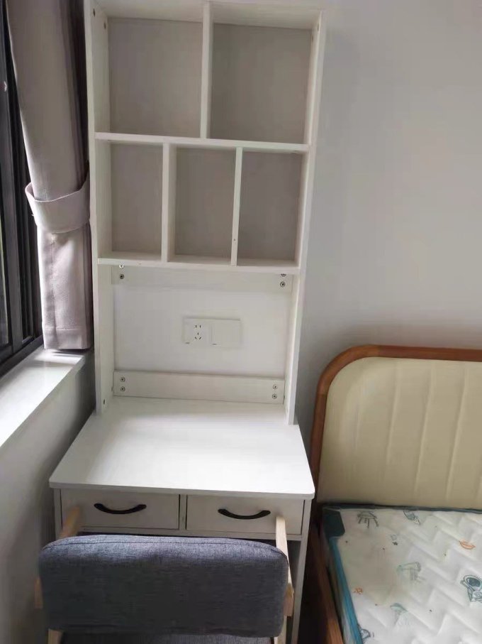 实木书桌书架组合学习桌小户型卧室