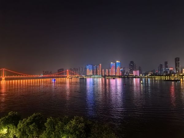 夜游武汉长江大桥