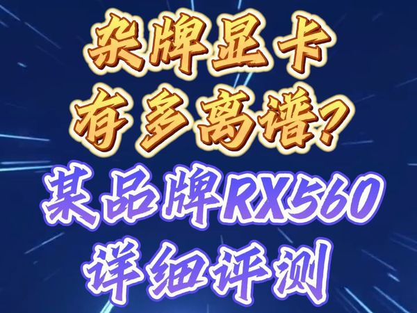 杂牌显卡有多离谱?某品牌RX560详细评测!