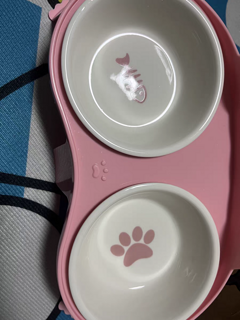 猫碗陶瓷猫食盆猫咪饭碗双碗斜口狗狗碗喝水碗保护颈椎防打翻用品