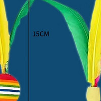 健田（JIANTIAN）加厚板羽拍板球套装成人儿童三毛球毽子球木板带7球收纳袋礼物