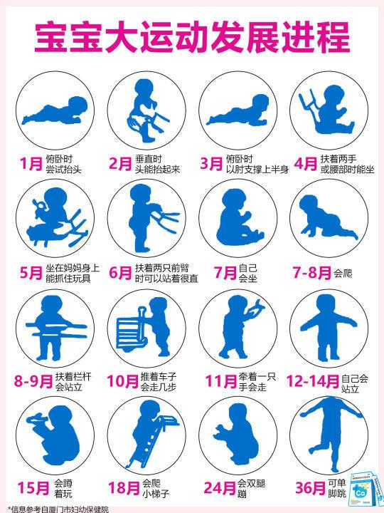 市妇幼婴儿大运动发育图谱 附大运动早教