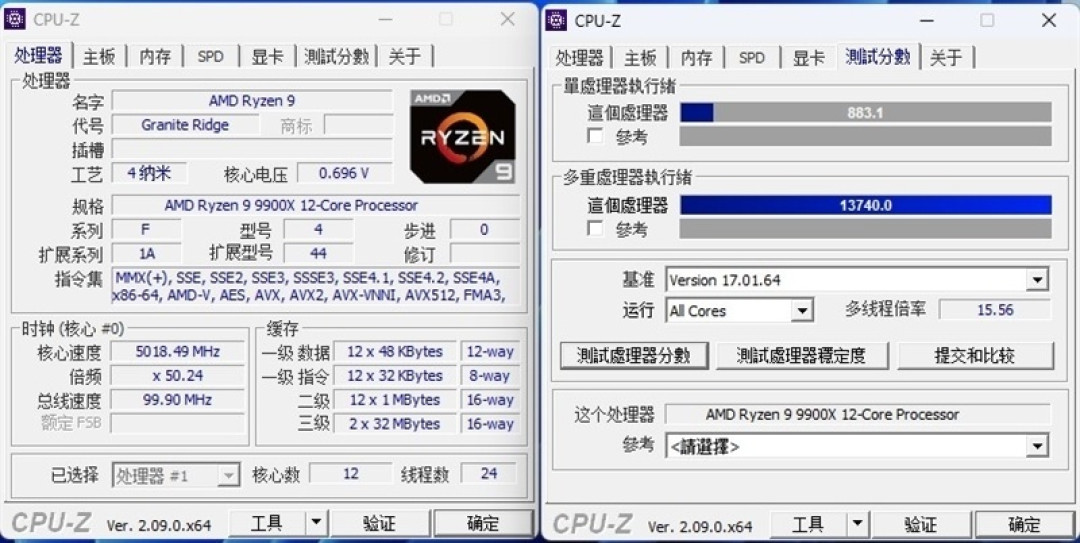 主流平台最强生产力工具:锐龙 9 9950X/9900X 首发评测:比 i9-14900KS 强 13.9%
