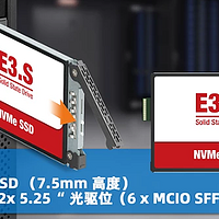 【概念产品 CP144】12盘位 E3.S PCIe 5.0 SSD (7.5mm)硬盘抽取盒，适用于 2x 5.25“ 光驱位