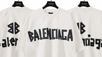 Balenciaga巴黎世家美纹纸胶带短袖