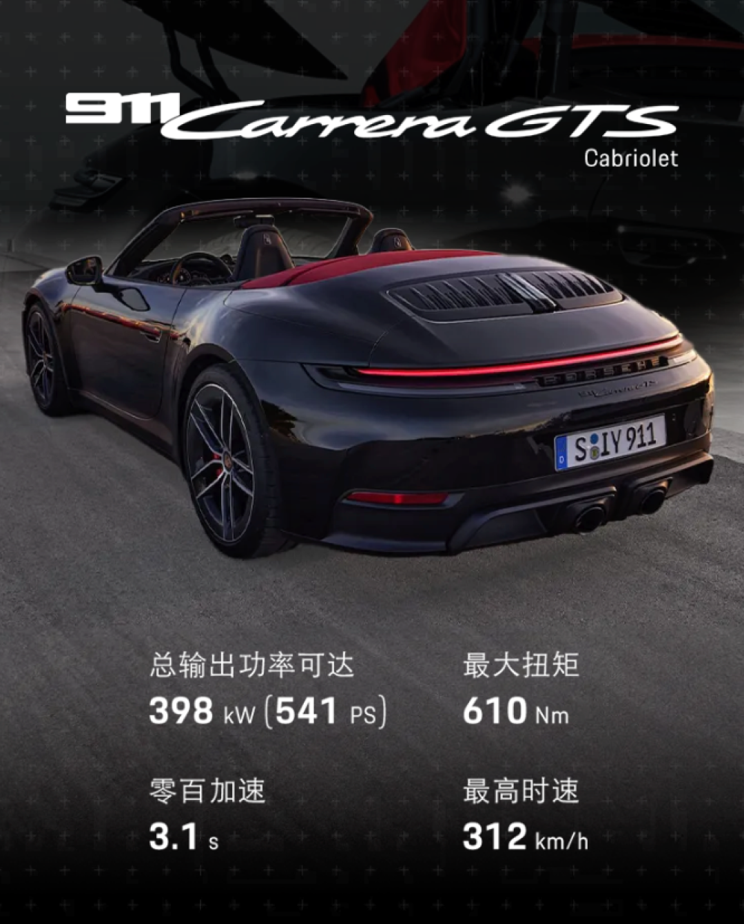 新款保时捷911 GTS车型启动预售,预售价196.8万元起