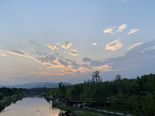 清河之洲，看夕阳，遛弯就不错