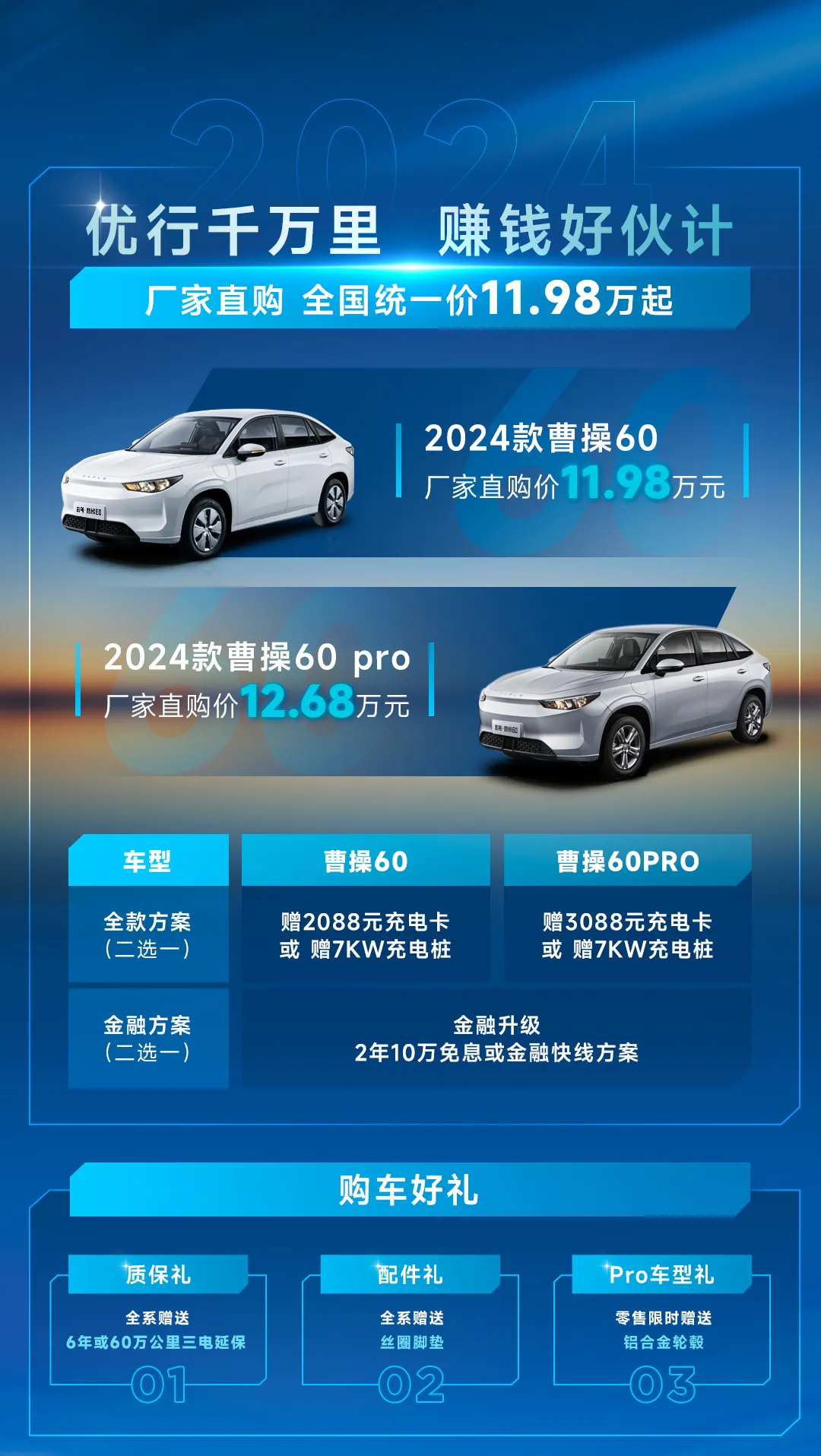 2024款曹操60正式上市,售价12.98-16.98万元
