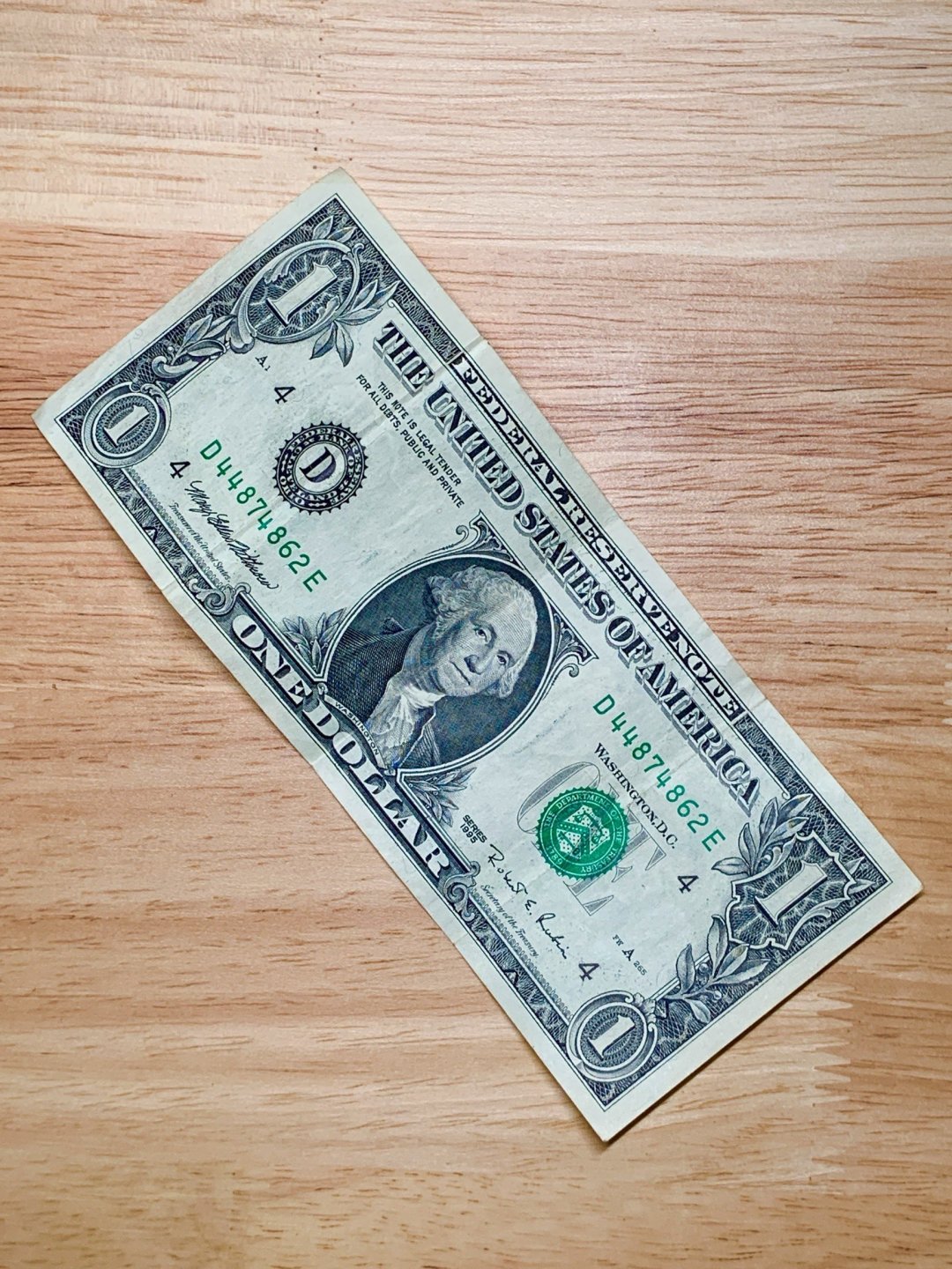 钱币收藏：1995年的1美元纸币_什么值得买