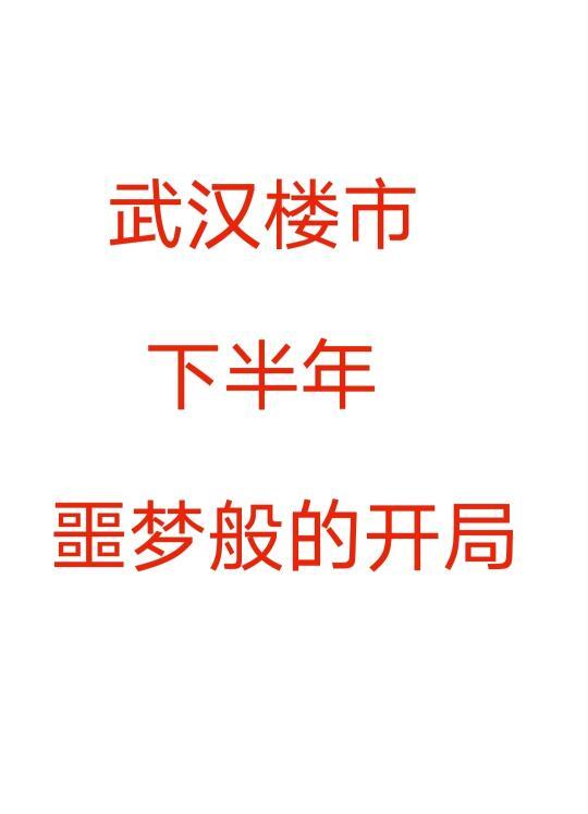 武汉楼市下半年噩梦开始了！