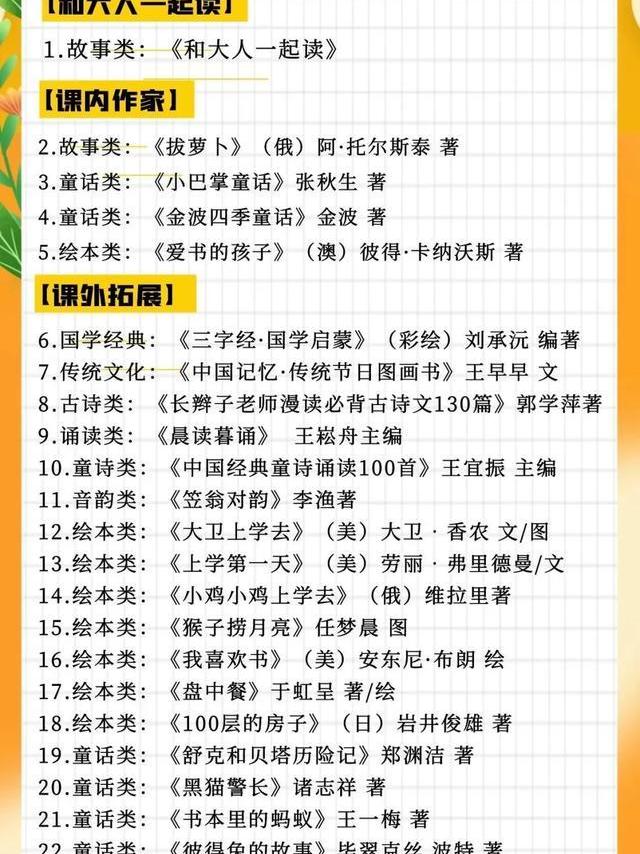 一年级上册快乐读书吧书单，教材配套推荐书目