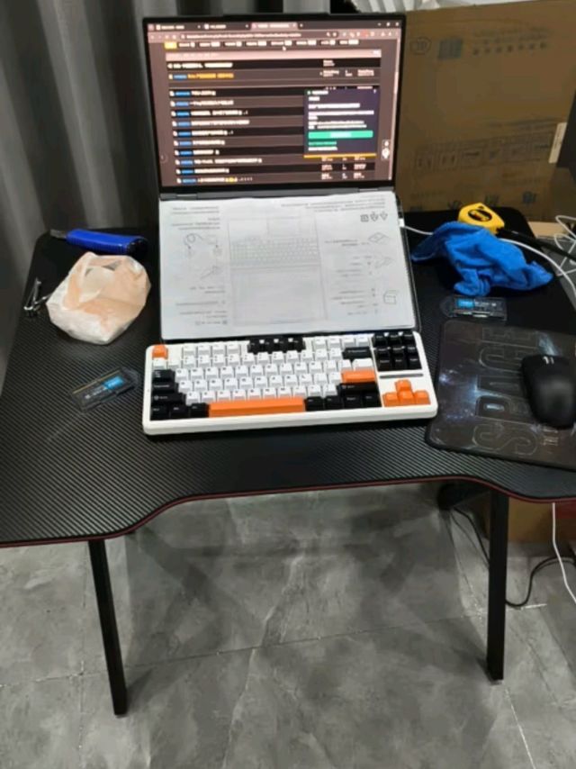 奥伦福特  电脑桌台式家用电竞游戏桌办公书桌简约书房写字桌子 碳纤维纹路单桌-80*60 升级款电竞桌