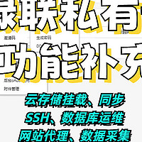 超强服务器管理面板，免费云存储挂载与同步，网站代理，SSH+数据库运维，绿联私有云部署「nging」