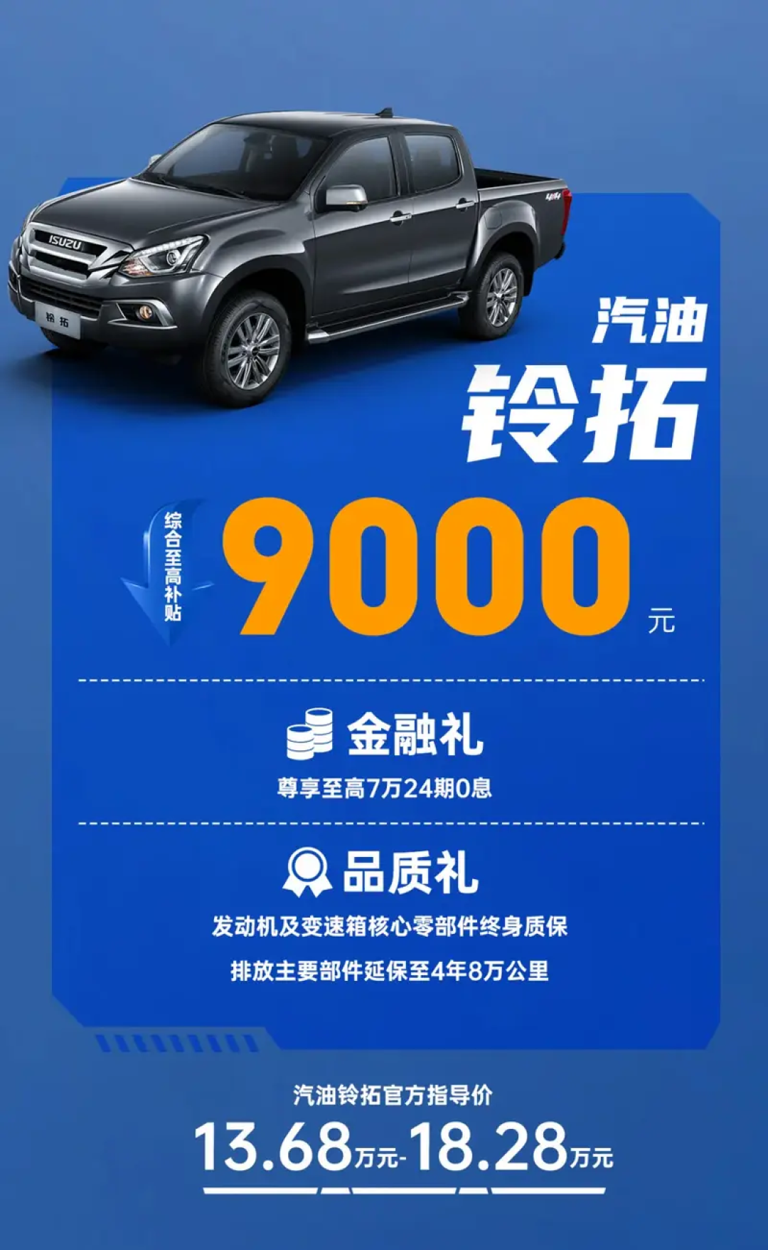 江西五十铃推专属老用户福利政策，综合至高补贴22000元