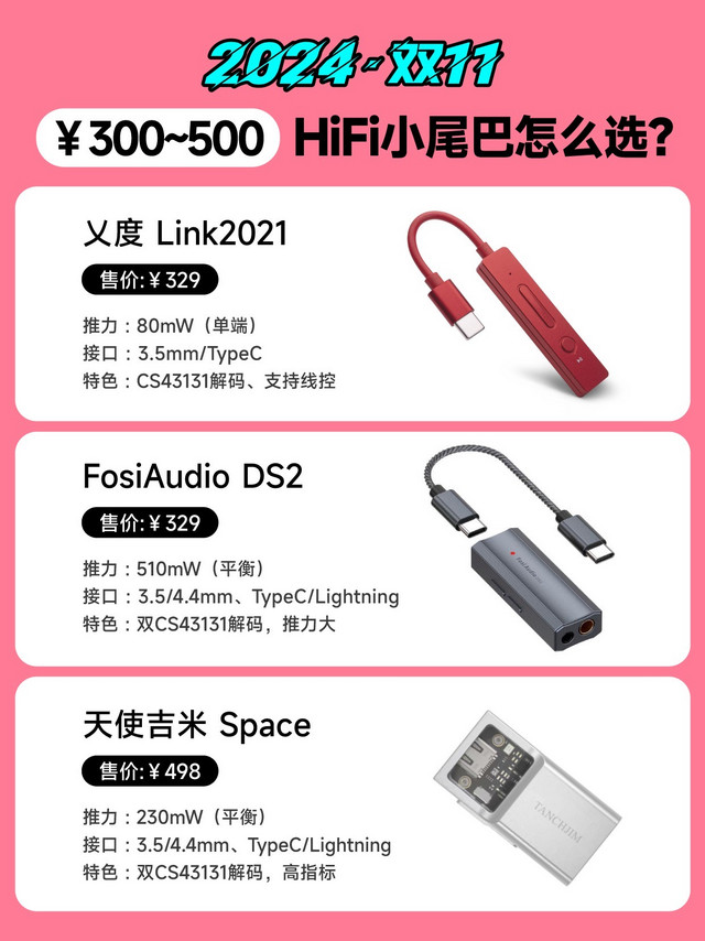 ￥300-500价位HiFi小尾巴怎么选？