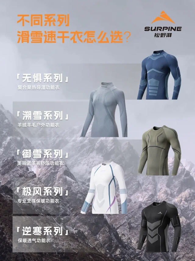 SURPINE松野湃五款滑雪速干衣到底怎么选？