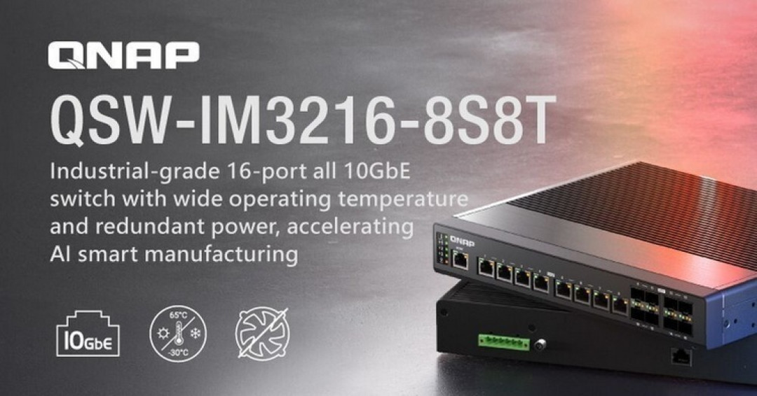 QNAP 威联通发布 QSW-IM3216-8S8T 工业级交换机