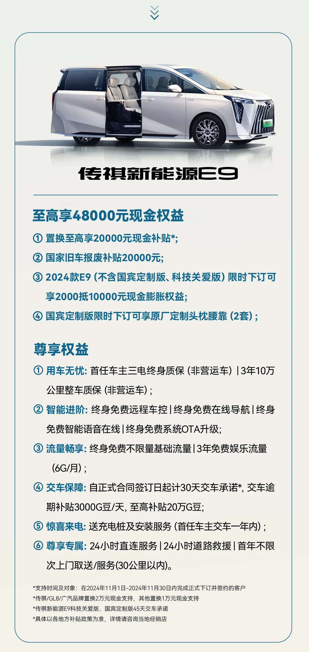 广汽传祺开启11月购车优惠活动，至高享55000元现金权益