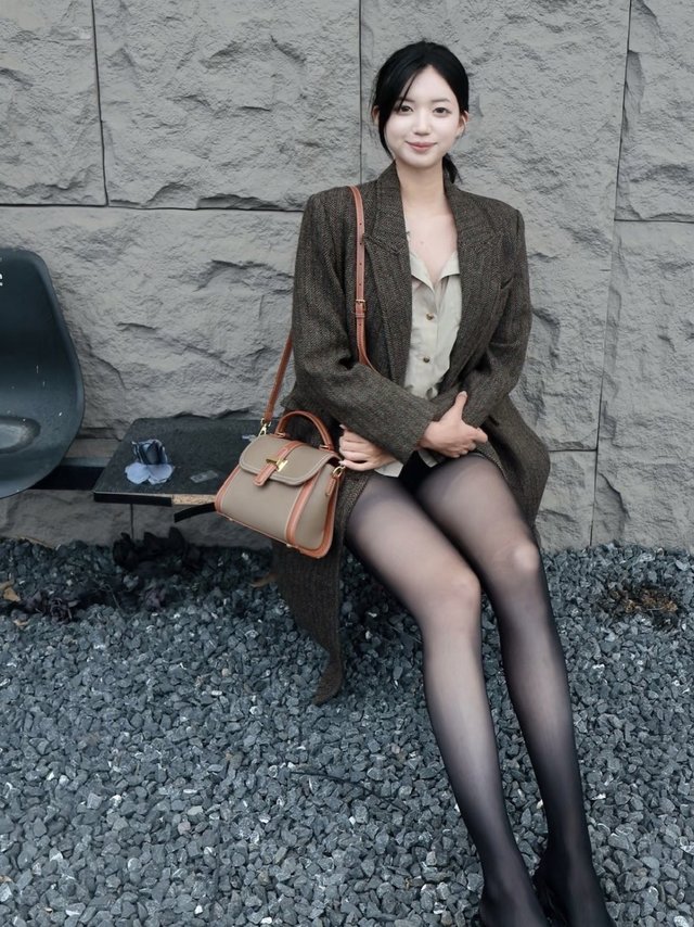 双11购后晒岛歌夫人 高级感小香风V领针织连衣裙秋冬女包臀打底裙子修身气质
