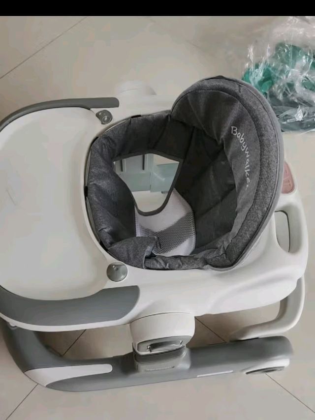 盟石学步车拒绝o型腿婴儿2024款多功能防侧翻宝宝小孩儿童助步手推车 云母灰【学步+助步+音乐】
