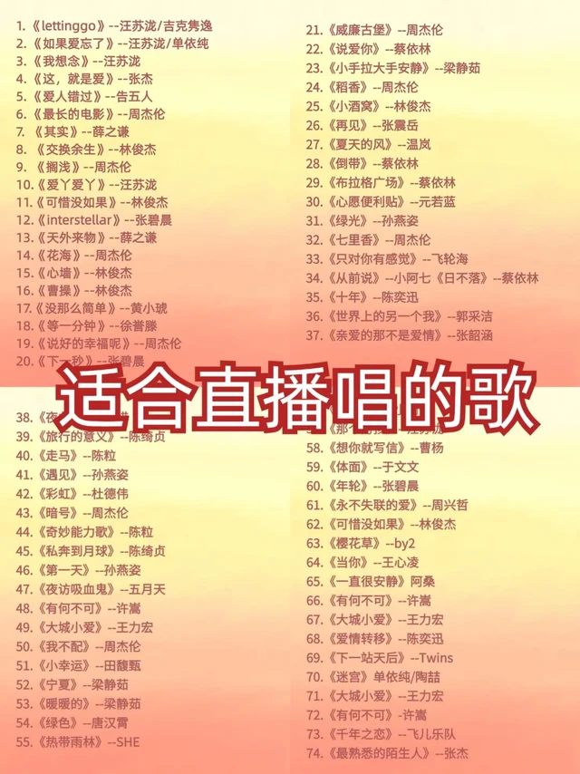 抓紧码住❗新手主播也能轻松拿捏的歌单❗