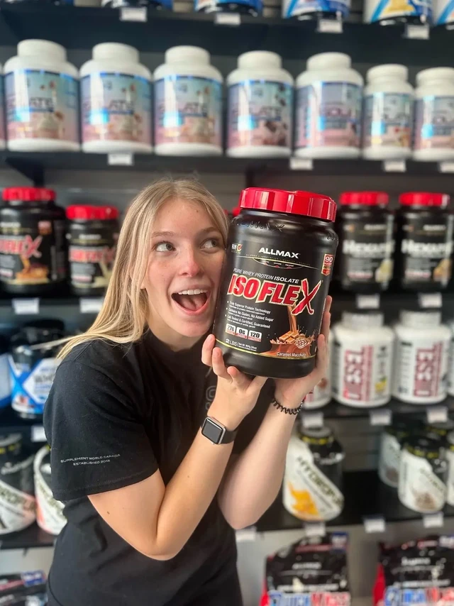 27年为高品质运动营养而生
ALLMAX-与哈佛研究院共同研发
ISOFLEX分离乳清蛋白粉
每份90%蛋白质，O糖，O脂肪
三聚氰胺：O
胶原蛋白肽：O
谷麦蛋白（无麸质）：O
植物蛋白（大豆蛋白）