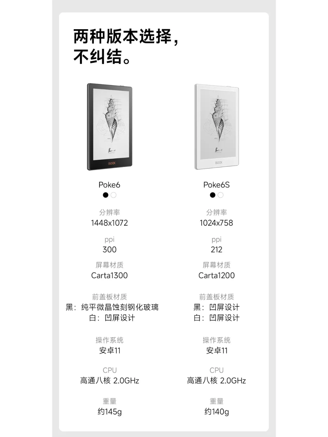 文石 Poke6S 白色黑色版本全解析:凹屏和平面设计优缺点对比与用户体验评价