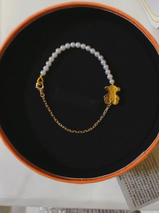 时代的眼泪 tous 桃丝熊珍珠手串