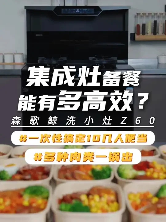 十几个人的餐食一锅出，露营旅游再也不用费事准备了！森歌Z60，超大容量蒸烤箱，上下同烹，效率翻倍！#森歌集成灶 #集成灶 #蒸烤箱 #厨房装修 #在家做美食