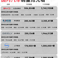 11月国内汽车销量排行抢先看❗️