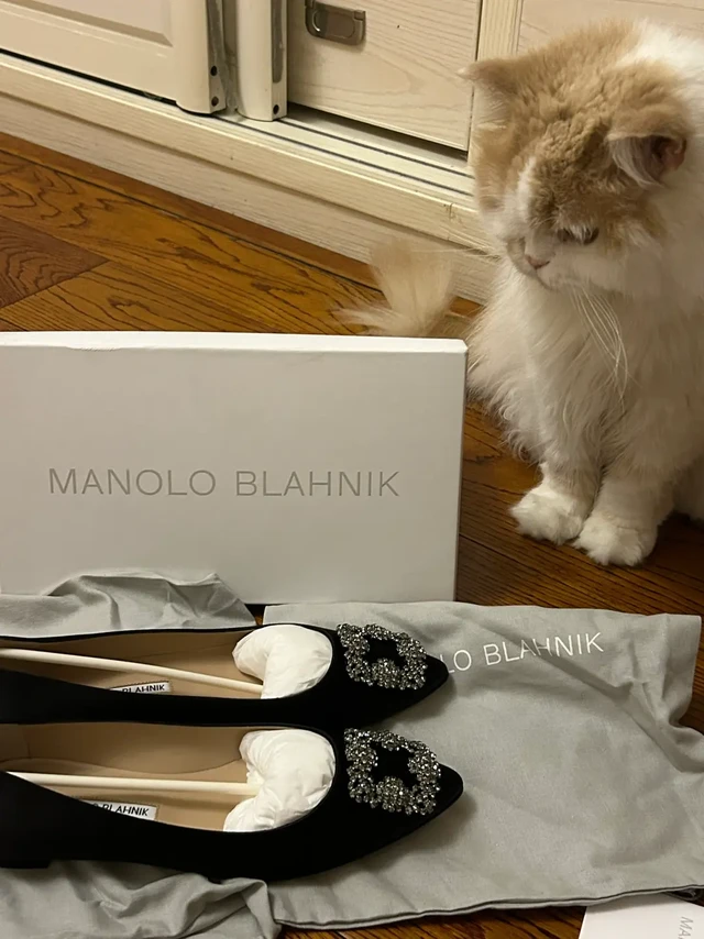 婚鞋分享-Manolo Blahnik钻扣平底