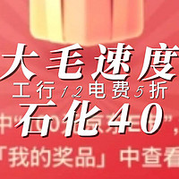 中石化40 工行12 邮储100京东卡 电费充值不到5折