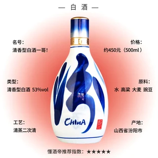 汾酒青花30 复兴版海外版53%vol 清香型白酒500ml*2瓶双支装【报价价格