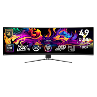 微星发布 MPG 491CQPX QD-OLED “带鱼屏”显示器，三星量子点面板、240Hz+0.03ms