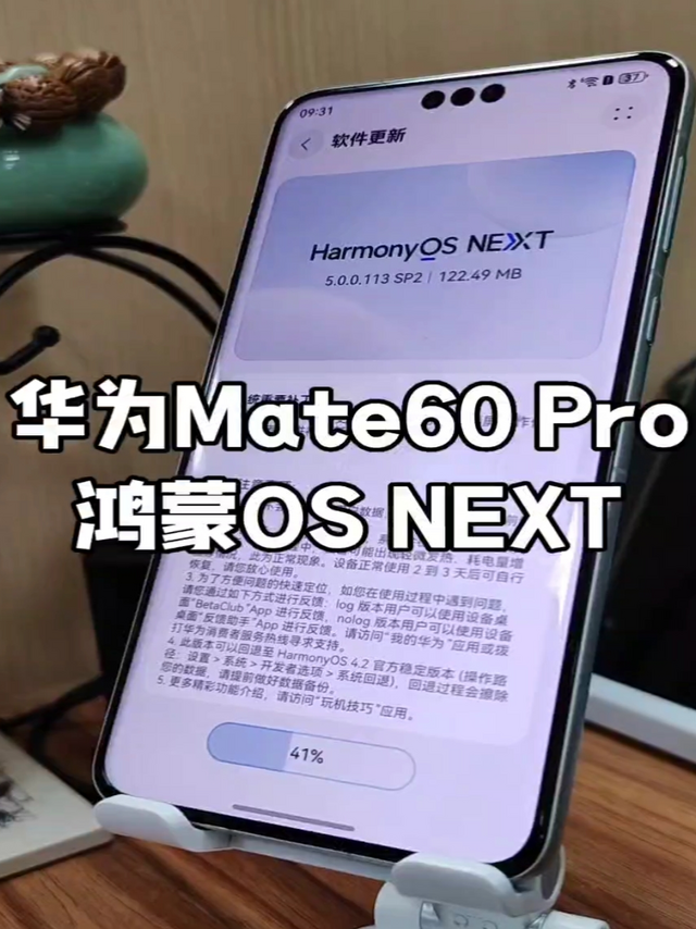 华为Mate60Pro升级鸿蒙OS NEXT系统重要补丁