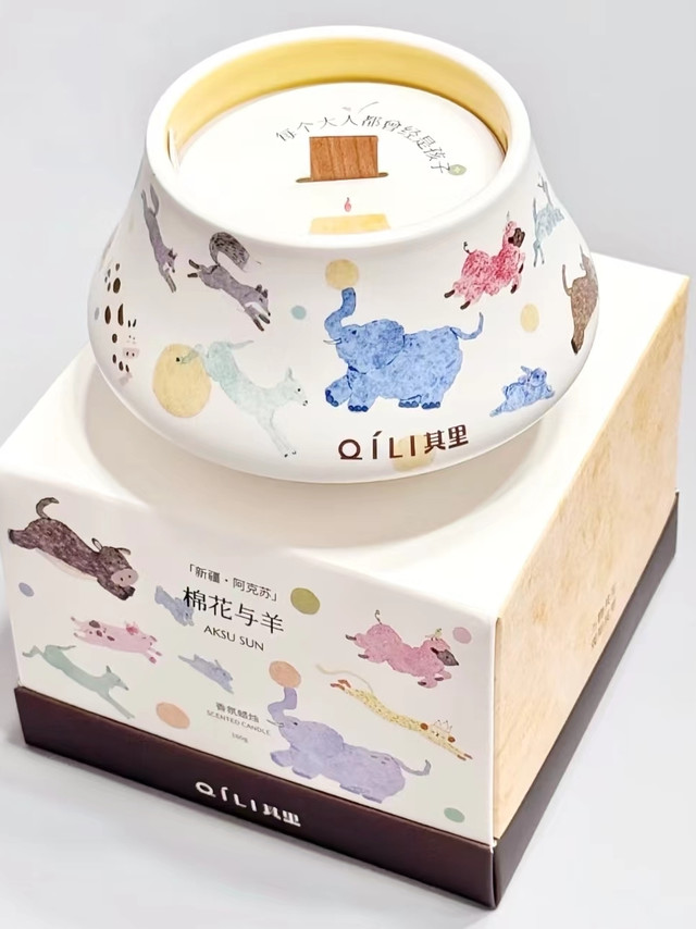温馨奶油木质调香薰蜡烛--其里 自然之息 棉花与羊