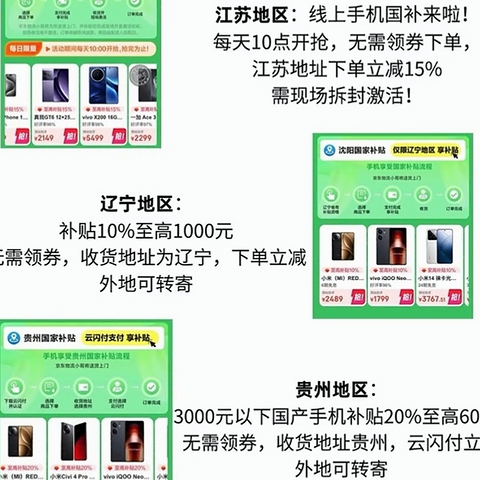 各地区手机国补信息汇总分享，需要买手机的值友别错过入手机会～
