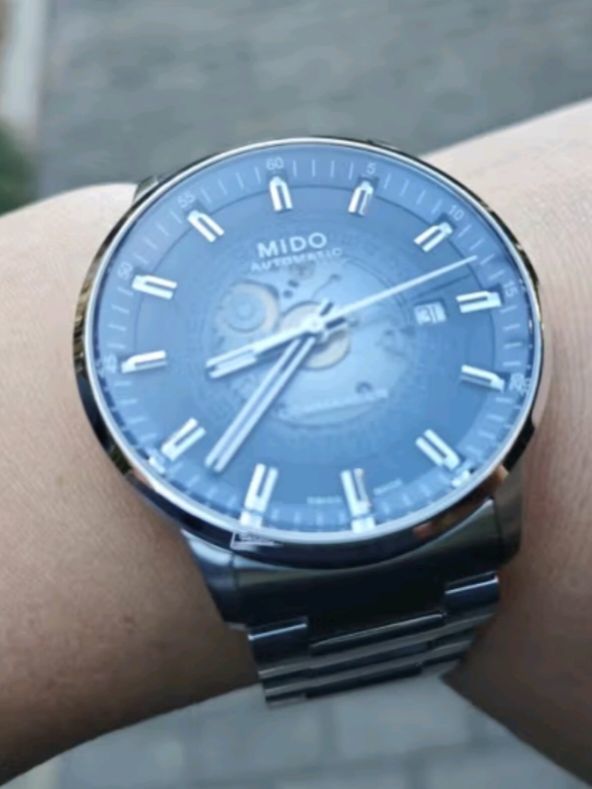 美度瑞士手表 指挥官 幻影款商务休闲 蓝钢 机械钢带男表新年礼物