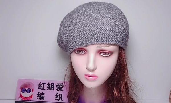 分享一款时尚百搭贝雷帽的编织方法第三集