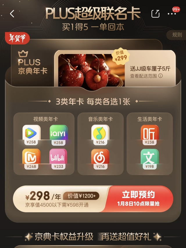 开一送五，298续费plus会员超级联名卡，到底是亏是赚？