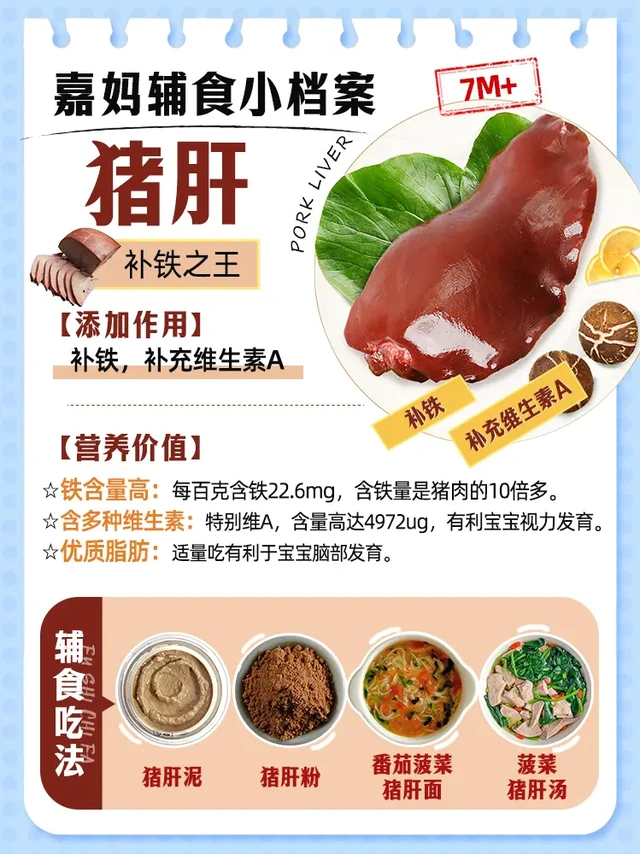 “补铁之王”猪肝👍嘉妈辅食小档案